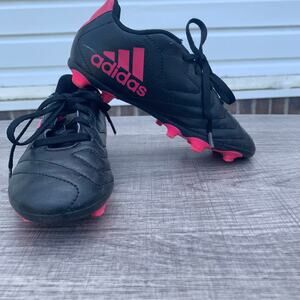 Adidas Goletto VII FG Junior Soccer Cleats Youth 13.5K Black Pink Firm Ground